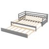 Twin or Double Twin Daybed with Trundle; Gray