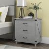 Modern Bedroom Nightstand with 3 Drawers Storage