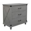 Modern Bedroom Nightstand with 3 Drawers Storage